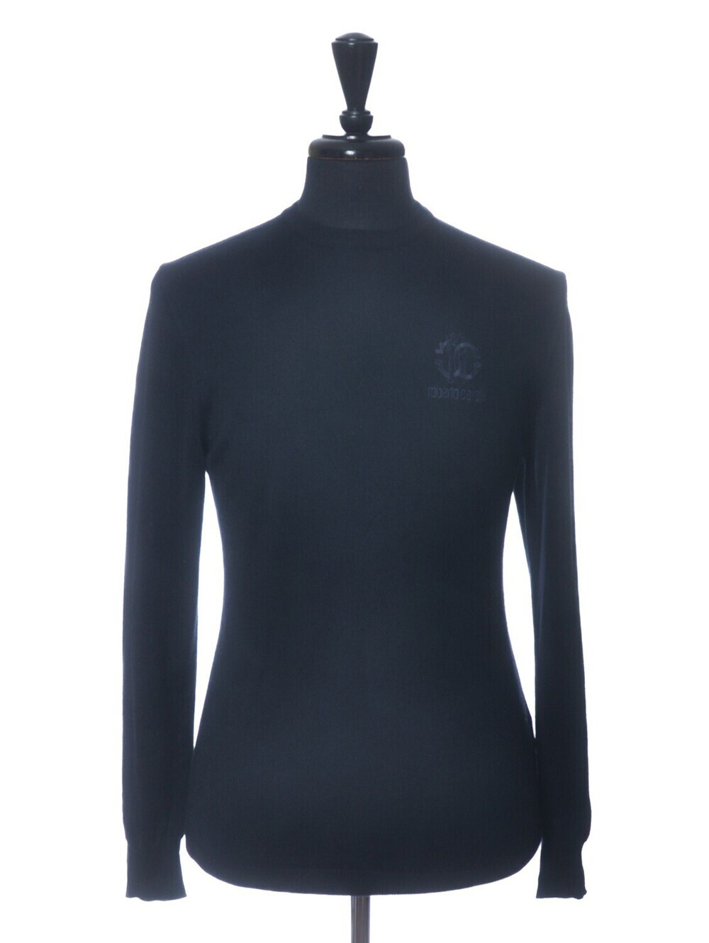 Roberto Cavalli Navy Blue Crew Neck Sweater L 33292